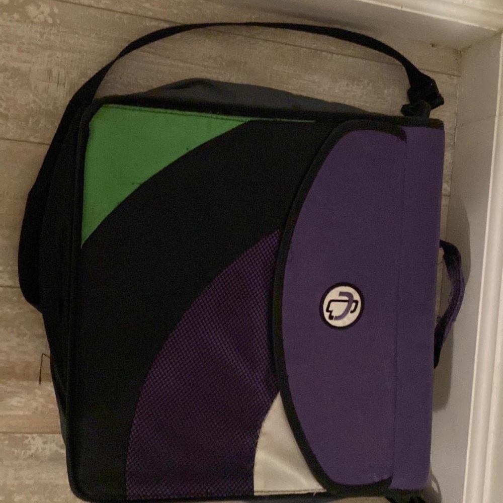 Purple, Black and Green School binder
